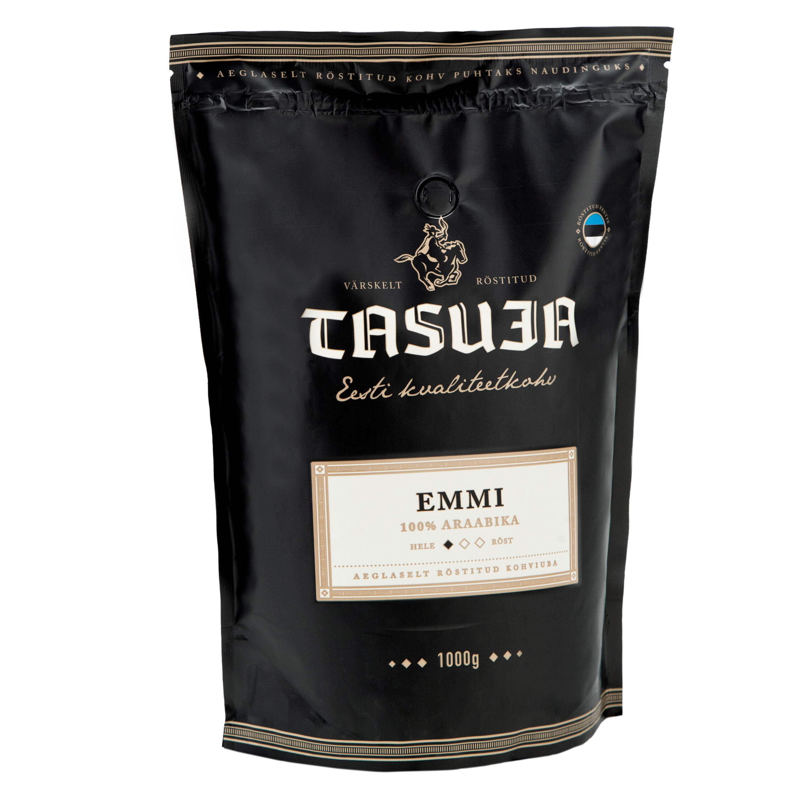 Värskelt röstitud kohvioad Tasuja Emmi. Kohv toob endas esile kerged jasmiinised maitsenüansid.