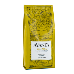 Värskelt röstitud kohvioad AVASTA Kolumbia. Kohv toob endas esile piimašokolaadi ja pähkli maitsed, mille järelmaitse on eriti pehme ja mandline.